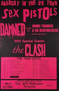 Sex Pistols and The Clash - 1976 Torquay Poster